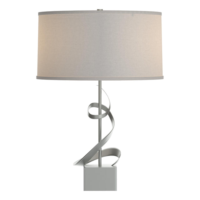 Hubbardton Forge 2011 Vintage Platinum Flax Shade (SE) Gallery Spiral Table Lamp