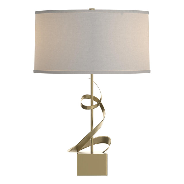 Hubbardton Forge 2011 Modern Brass Flax Shade (SE) Gallery Spiral Table Lamp