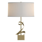 Hubbardton Forge 2011 Modern Brass Natural Anna Shade (SF) Gallery Spiral Table Lamp