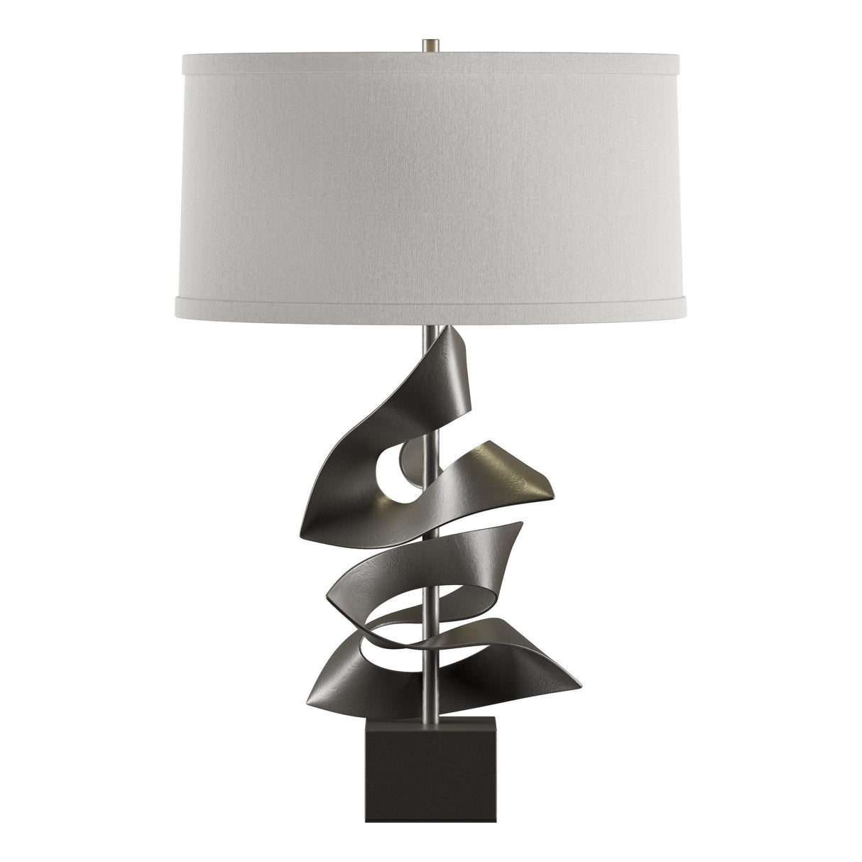 Hubbardton Forge 2011 Dark Smoke Flax Shade (SE) Gallery Twofold Table Lamp