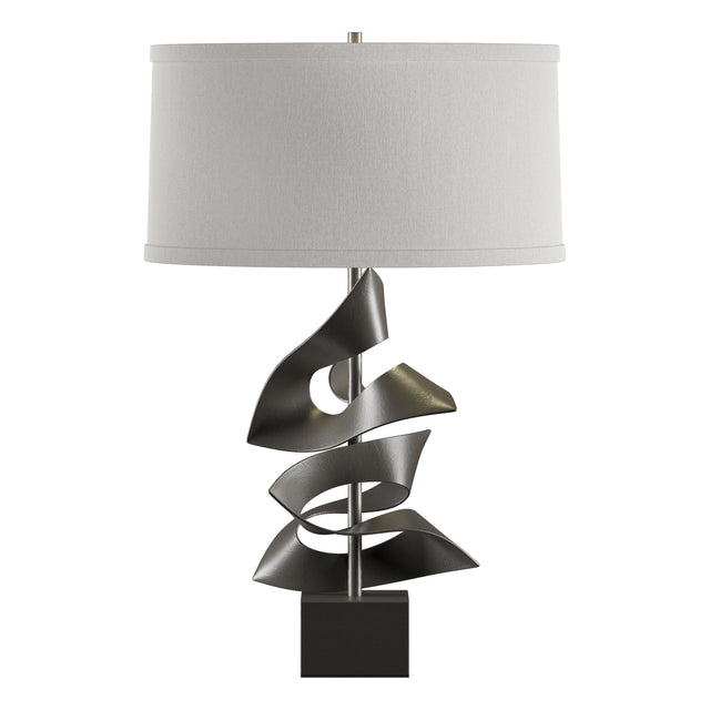 Hubbardton Forge 2011 Dark Smoke Flax Shade (SE) Gallery Twofold Table Lamp