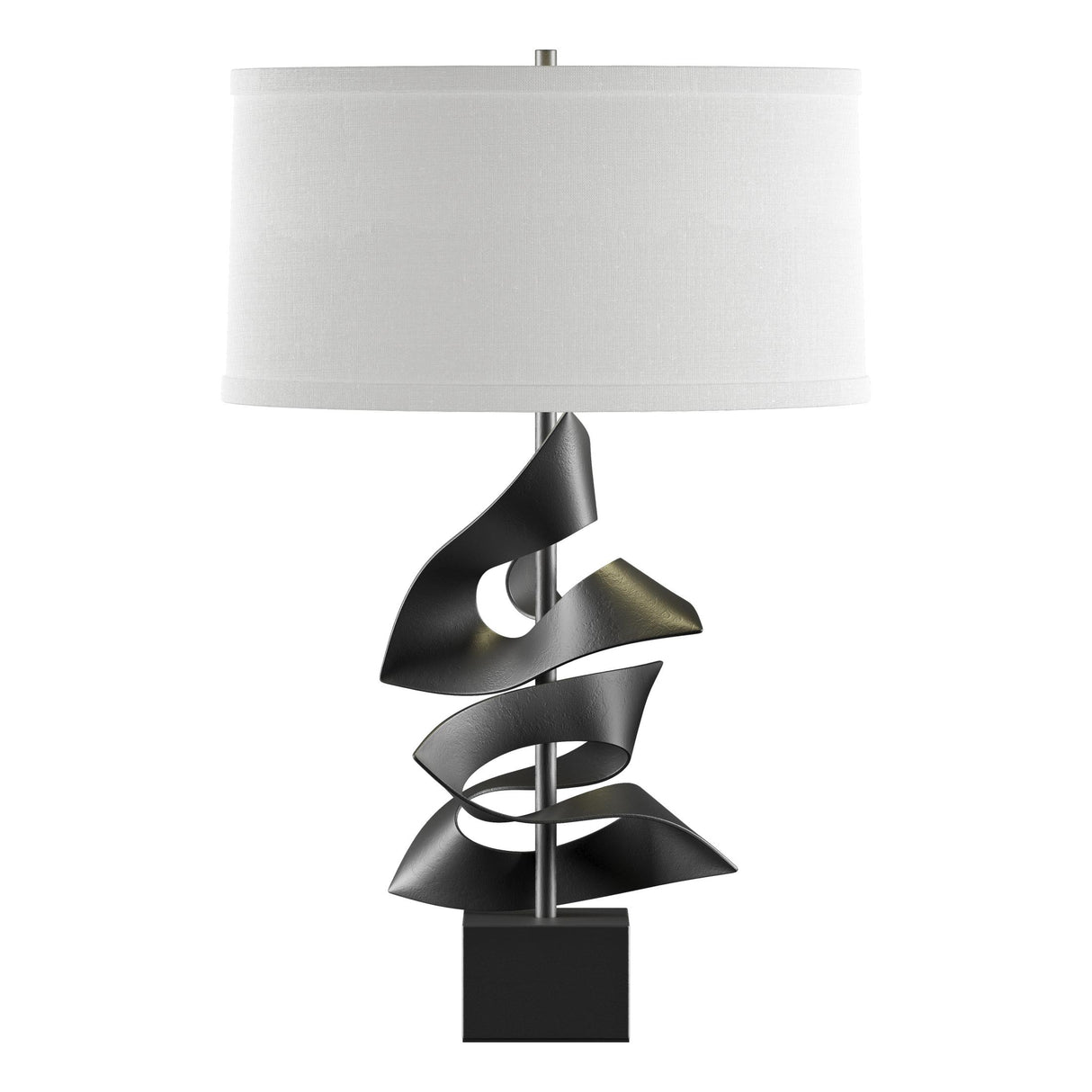 Hubbardton Forge 2011 Black Natural Anna Shade (SF) Gallery Twofold Table Lamp