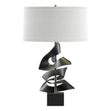 Hubbardton Forge 2011 Black Natural Anna Shade (SF) Gallery Twofold Table Lamp