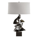 Hubbardton Forge 2011 Oil Rubbed Bronze Flax Shade (SE) Gallery Twofold Table Lamp