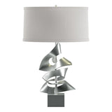 Hubbardton Forge 2011 Vintage Platinum Flax Shade (SE) Gallery Twofold Table Lamp