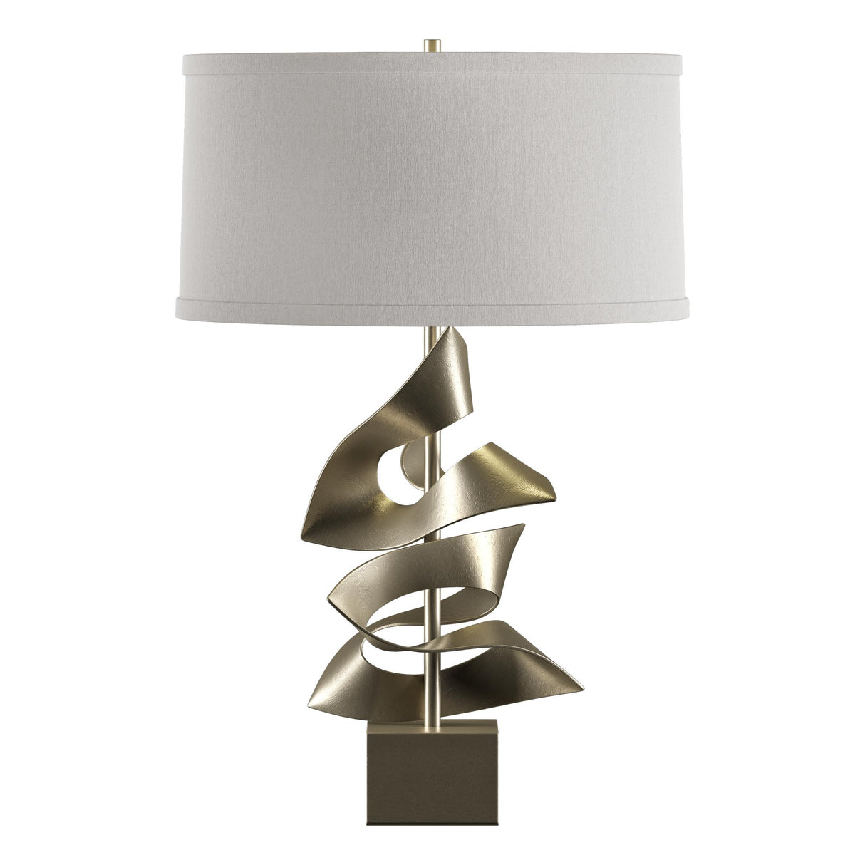 Hubbardton Forge 2011 Soft Gold Flax Shade (SE) Gallery Twofold Table Lamp
