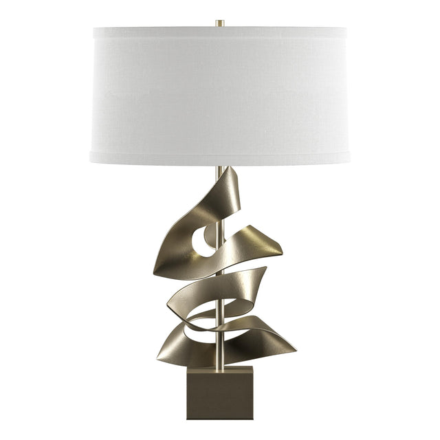 Hubbardton Forge 2011 Soft Gold Natural Anna Shade (SF) Gallery Twofold Table Lamp