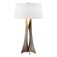 Hubbardton Forge 2013 Bronze Natural Anna Shade (SF) Moreau Tall Table Lamp