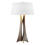 Hubbardton Forge 2013 Bronze Natural Anna Shade (SF) Moreau Tall Table Lamp
