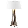 Hubbardton Forge 2013 Bronze Flax Shade (SE) Moreau Tall Table Lamp