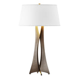 Hubbardton Forge 2013 Bronze Flax Shade (SE) Moreau Tall Table Lamp