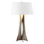 Hubbardton Forge 2013 Bronze Flax Shade (SE) Moreau Tall Table Lamp
