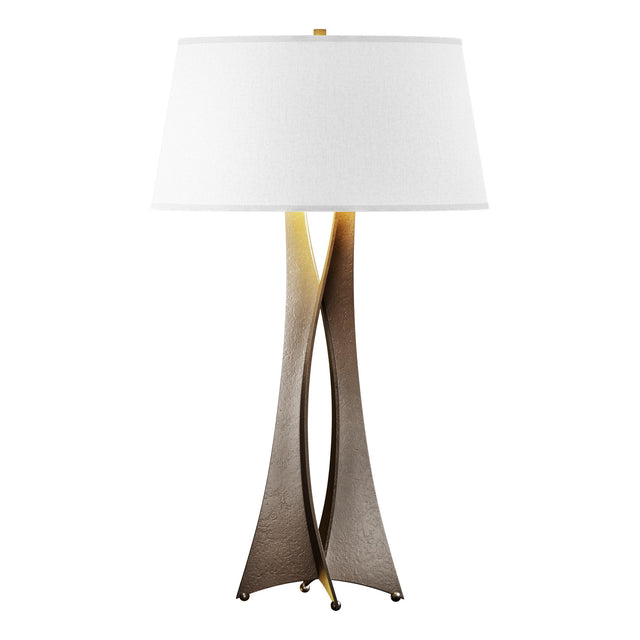Hubbardton Forge 2013 Bronze Flax Shade (SE) Moreau Tall Table Lamp