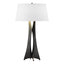 Hubbardton Forge 2013 Black Natural Anna Shade (SF) Moreau Tall Table Lamp
