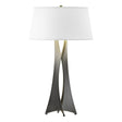 Hubbardton Forge 2013 Natural Iron Flax Shade (SE) Moreau Tall Table Lamp