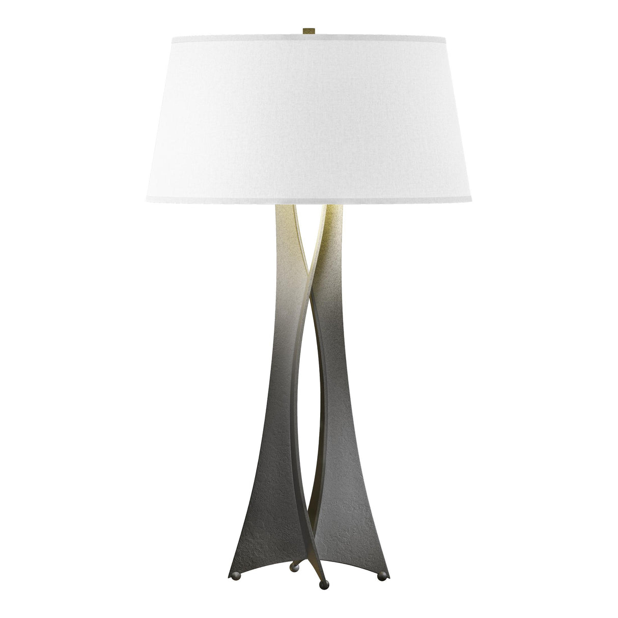 Hubbardton Forge 2013 Natural Iron Flax Shade (SE) Moreau Tall Table Lamp