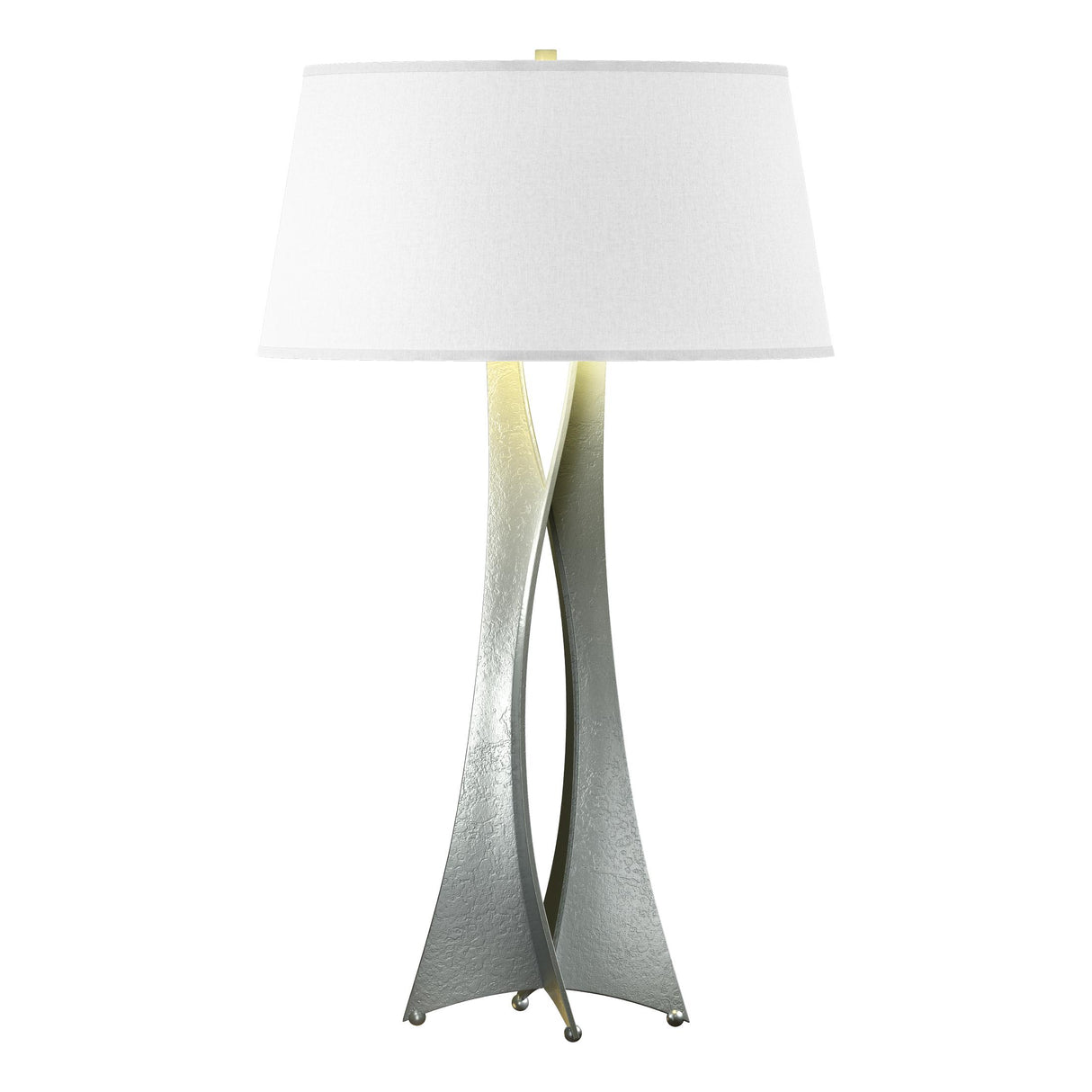 Hubbardton Forge 2013 Vintage Platinum Flax Shade (SE) Moreau Tall Table Lamp