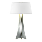 Hubbardton Forge 2013 Vintage Platinum Flax Shade (SE) Moreau Tall Table Lamp