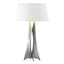 Hubbardton Forge 2013 Vintage Platinum Flax Shade (SE) Moreau Tall Table Lamp