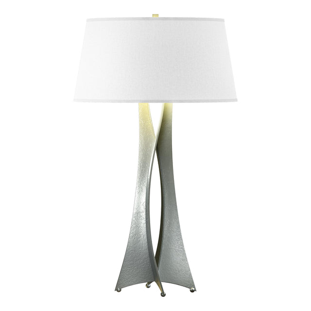 Hubbardton Forge 2013 Vintage Platinum Flax Shade (SE) Moreau Tall Table Lamp