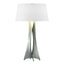 Hubbardton Forge 2013 Vintage Platinum Natural Anna Shade (SF) Moreau Tall Table Lamp