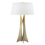 Hubbardton Forge 2013 Soft Gold Natural Anna Shade (SF) Moreau Tall Table Lamp