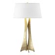 Hubbardton Forge 2013 Modern Brass Flax Shade (SE) Moreau Tall Table Lamp