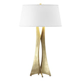 Hubbardton Forge 2013 Modern Brass Flax Shade (SE) Moreau Tall Table Lamp