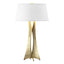 Hubbardton Forge 2013 Modern Brass Flax Shade (SE) Moreau Tall Table Lamp