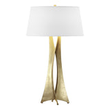 Hubbardton Forge 2013 Modern Brass Natural Anna Shade (SF) Moreau Tall Table Lamp