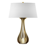 Hubbardton Forge 2013 Modern Brass Natural Anna Shade (SF) Lino Table Lamp