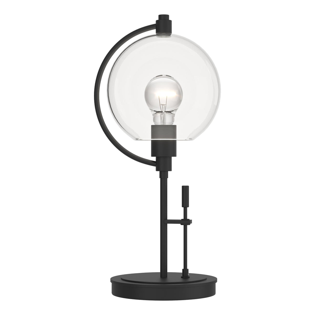 Hubbardton Forge 2015 Black Clear Glass (ZM) Pluto Table Lamp