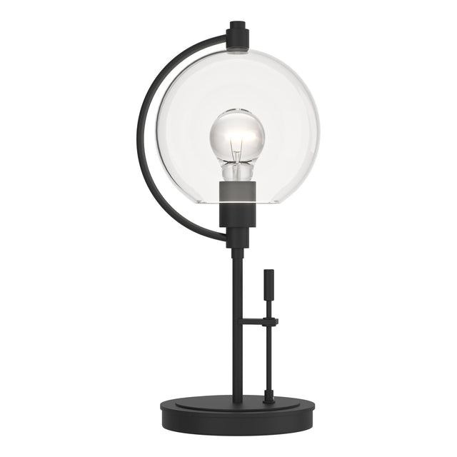 Hubbardton Forge 2015 Black Clear Glass (ZM) Pluto Table Lamp