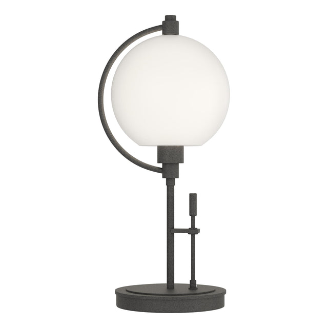 Hubbardton Forge 2015 Natural Iron Opal Glass (GG) Pluto Table Lamp
