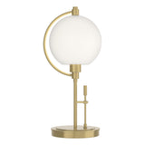 Hubbardton Forge 2015 Modern Brass Opal Glass (GG) Pluto Table Lamp
