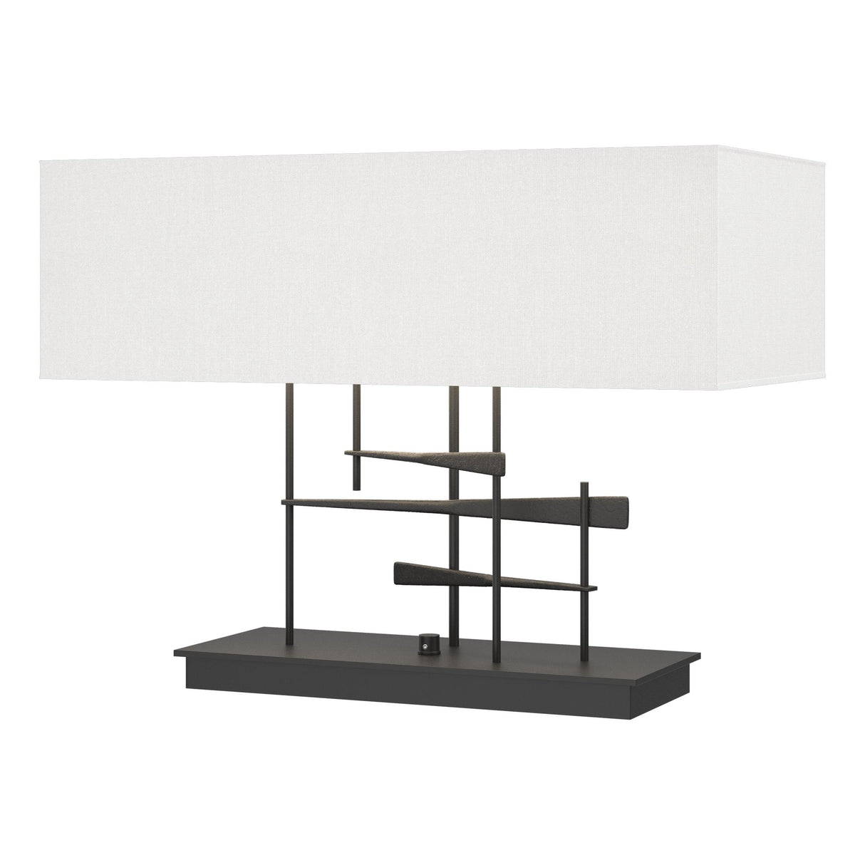 Hubbardton Forge 2013 Black Natural Anna Shade (SF) Cavaletti Table Lamp