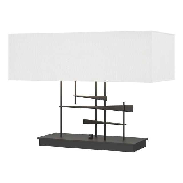 Hubbardton Forge 2013 Black Natural Anna Shade (SF) Cavaletti Table Lamp