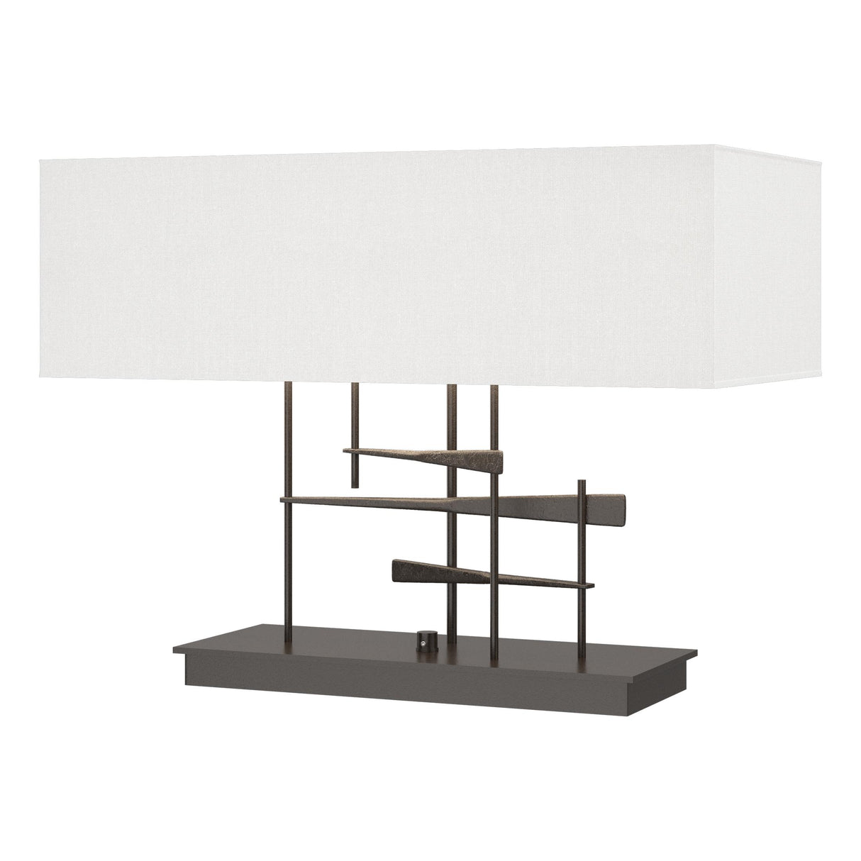 Hubbardton Forge 2013 Oil Rubbed Bronze Natural Anna Shade (SF) Cavaletti Table Lamp