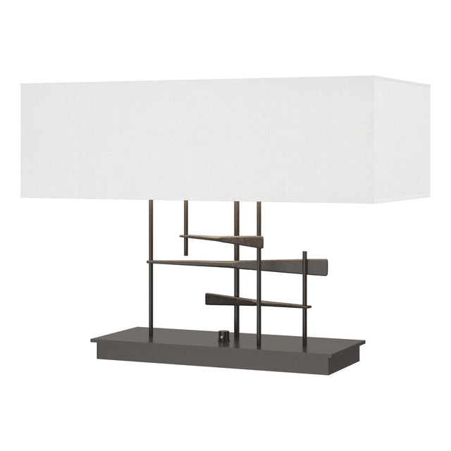 Hubbardton Forge 2013 Oil Rubbed Bronze Natural Anna Shade (SF) Cavaletti Table Lamp
