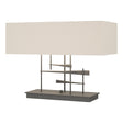 Hubbardton Forge 2013 Natural Iron Flax Shade (SE) Cavaletti Table Lamp