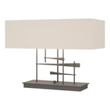 Hubbardton Forge 2013 Natural Iron Flax Shade (SE) Cavaletti Table Lamp