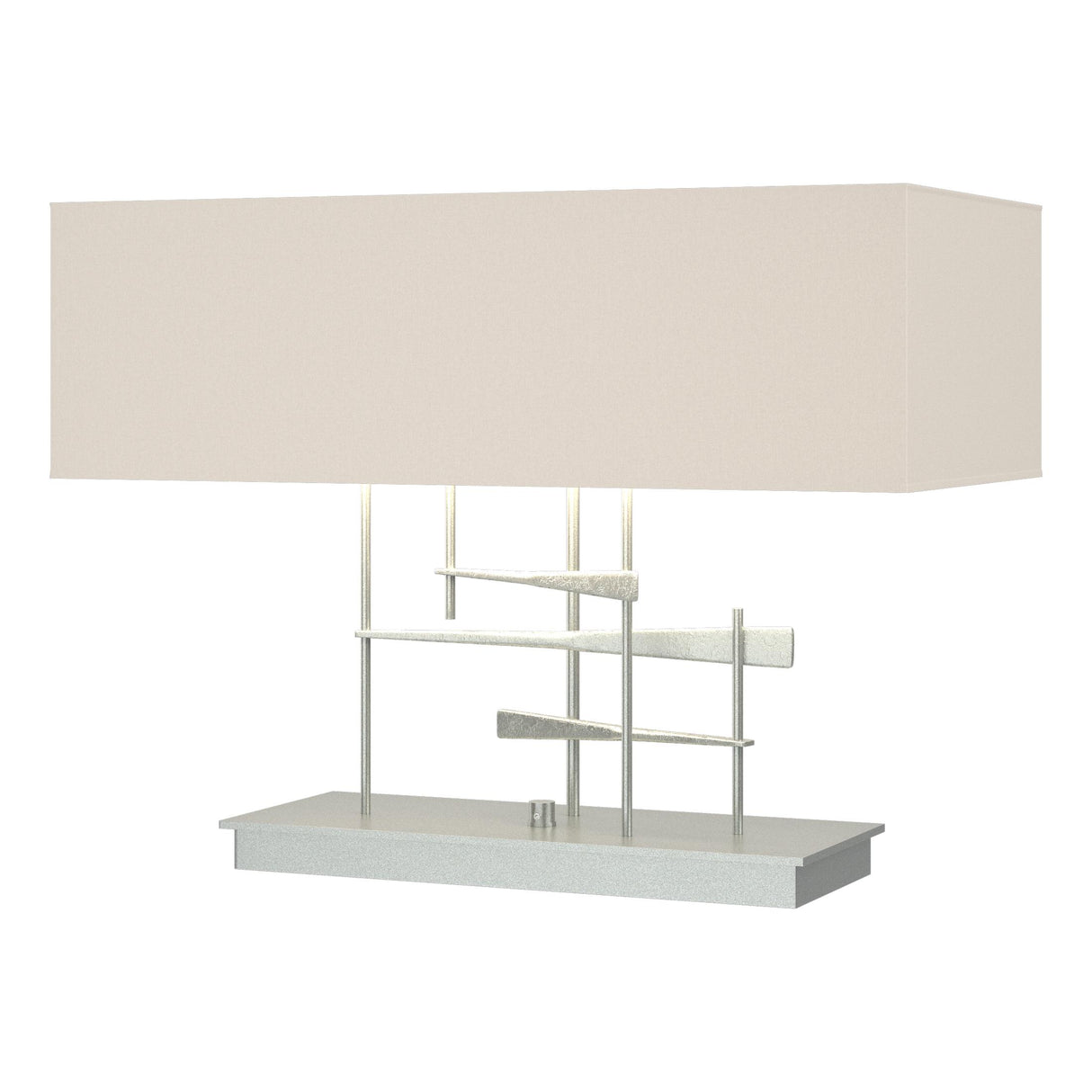 Hubbardton Forge 2013 Vintage Platinum Flax Shade (SE) Cavaletti Table Lamp