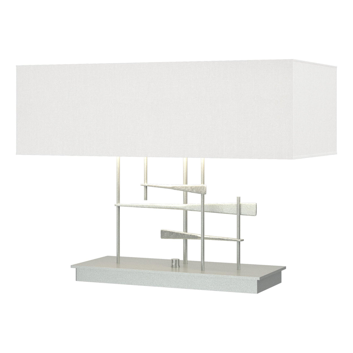 Hubbardton Forge 2013 Vintage Platinum Natural Anna Shade (SF) Cavaletti Table Lamp