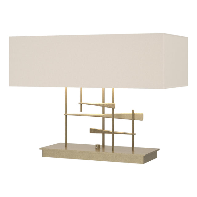 Hubbardton Forge 2013 Soft Gold Flax Shade (SE) Cavaletti Table Lamp