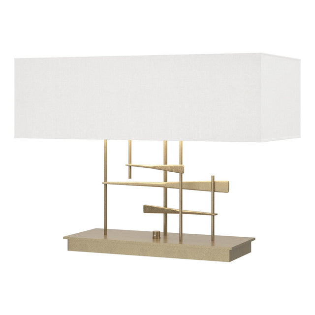Hubbardton Forge 2013 Soft Gold Natural Anna Shade (SF) Cavaletti Table Lamp