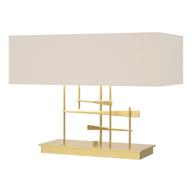 Hubbardton Forge 2013 Modern Brass Flax Shade (SE) Cavaletti Table Lamp