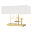 Hubbardton Forge 2013 Modern Brass Natural Anna Shade (SF) Cavaletti Table Lamp