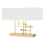 Hubbardton Forge 2013 Modern Brass Natural Anna Shade (SF) Cavaletti Table Lamp
