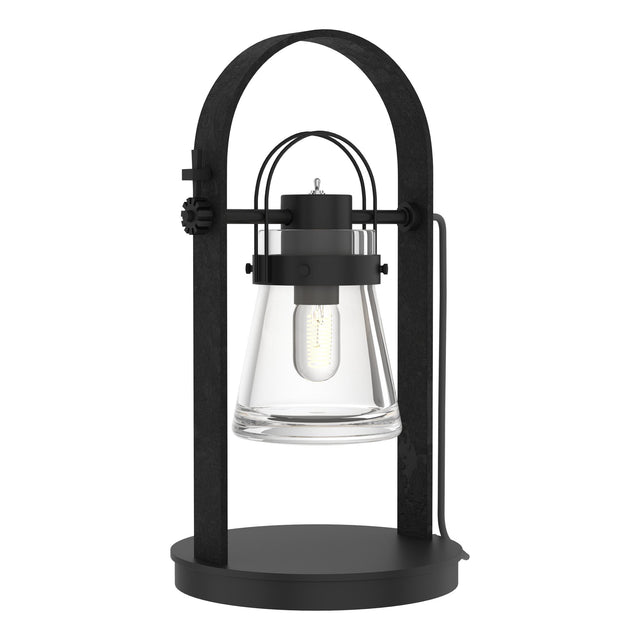 Hubbardton Forge 2014 Black Clear Glass (ZM) Erlenmeyer Table Lamp