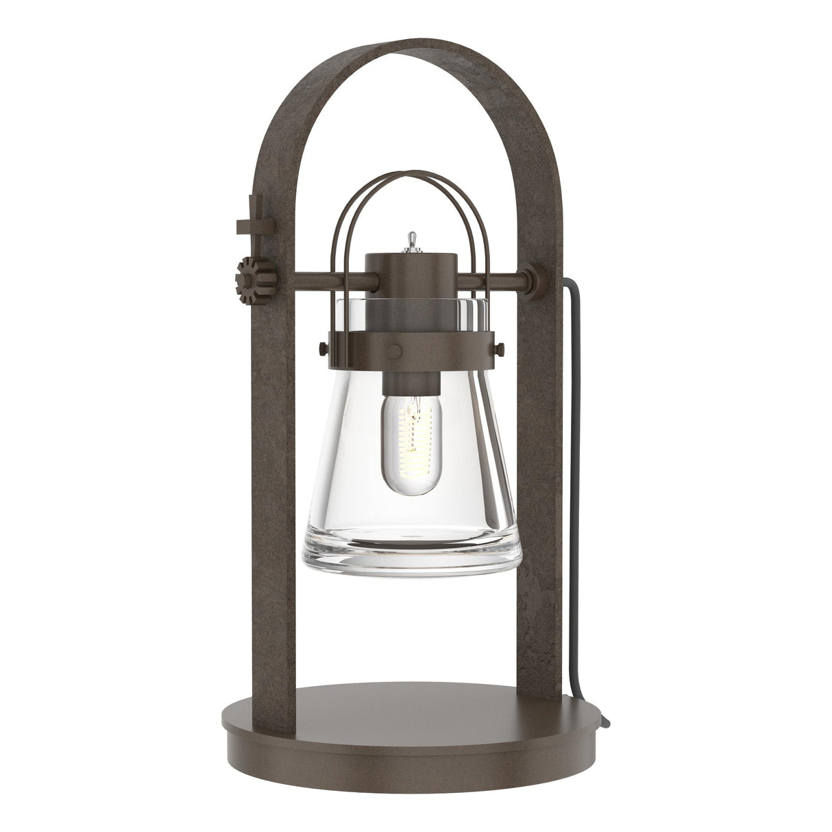 Hubbardton Forge 2014 Bronze Clear Glass (ZM) Erlenmeyer Table Lamp
